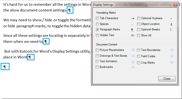 show formatting marks in word 2016 for mac